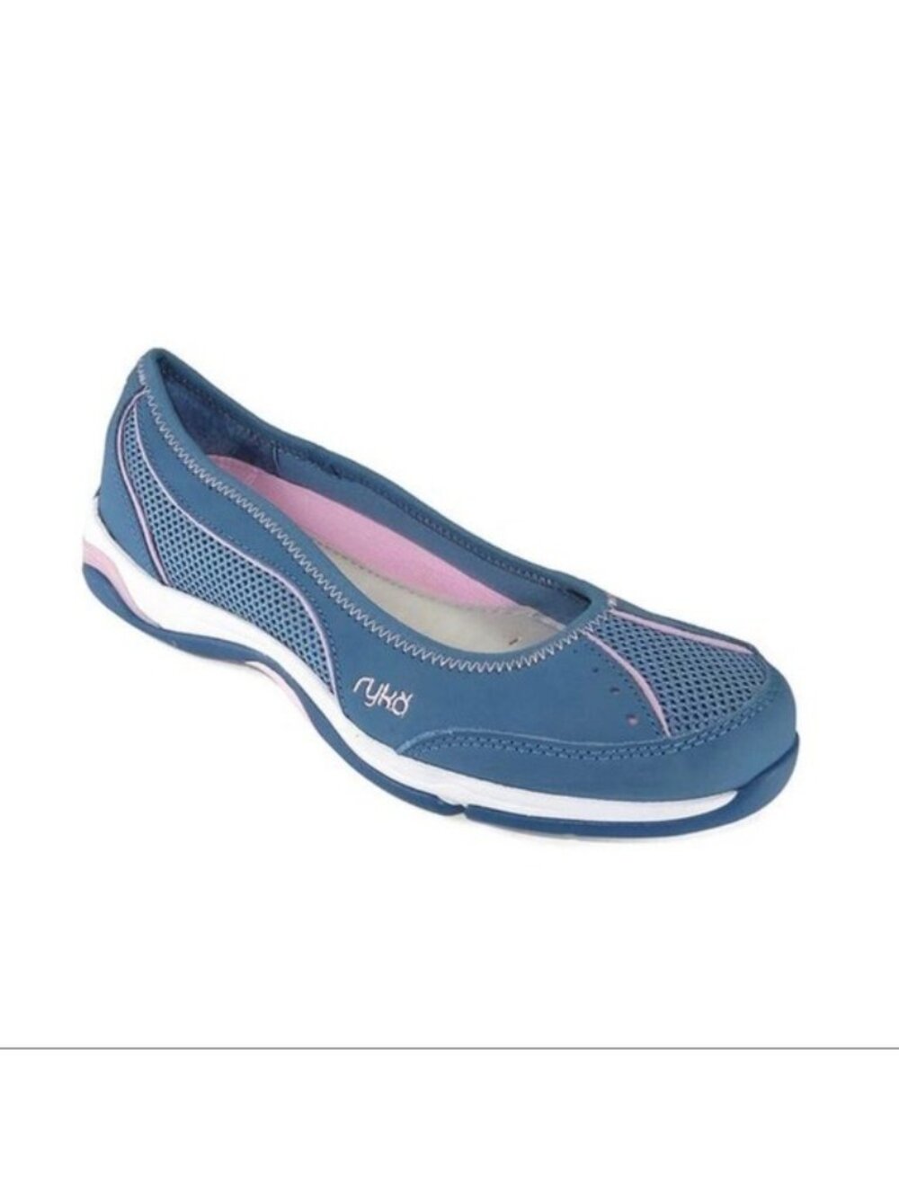 Ryka Blue Pink Tensile Women's Ballet Flat Shoe 9.5 WIDE